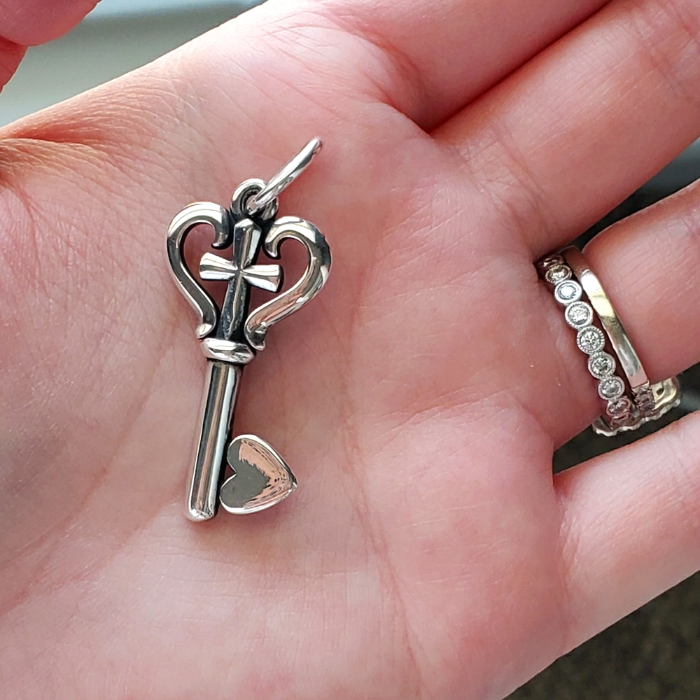 James Avery Heart & Cross Key Pendant